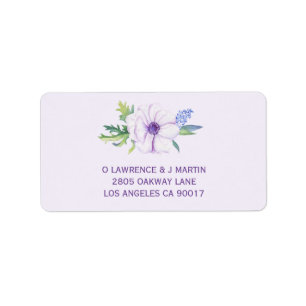 Purple Anemone & Hyacinth Spring Floral Label