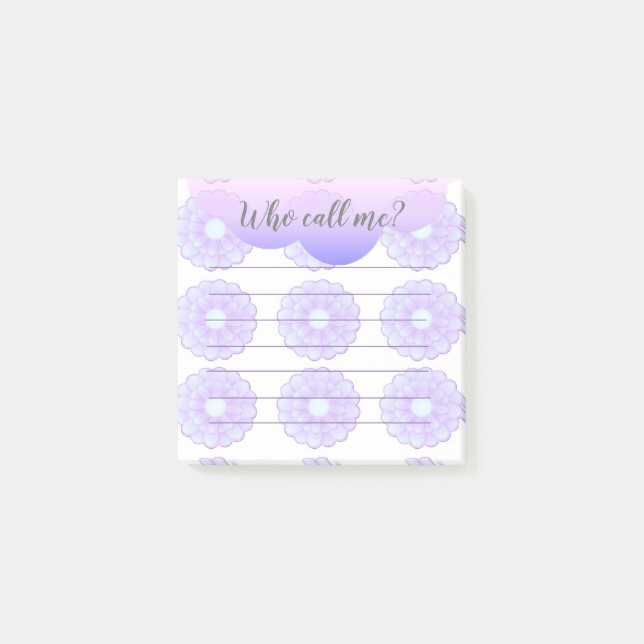 Purple Anemone Who Call Me Post-It Notes (Front)