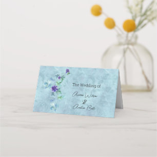 Purple Anemones and Greenery Name Place Card