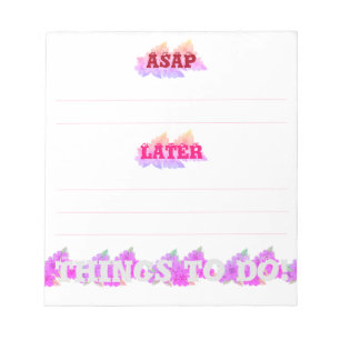 Purple Anemones Things To DO White Notepad