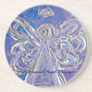 Purple Angel Coaster with Customised Message