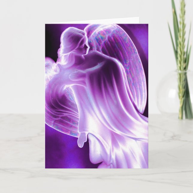 Purple Angel Greeting Card (Front)