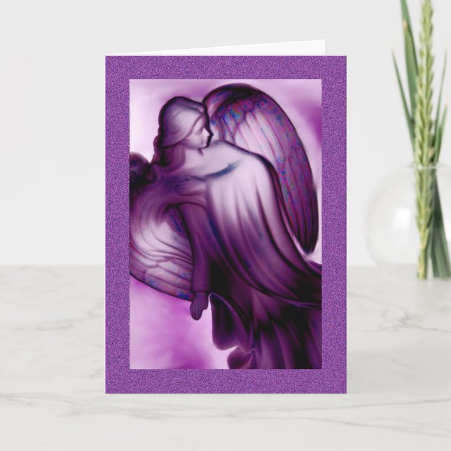 Purple Angel Greeting Card (Front)