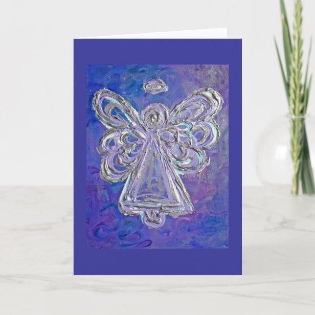 Purple Angel Greeting Card or Note Cards (Front)