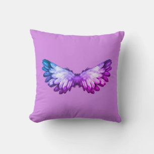 Purple angel wing pillow