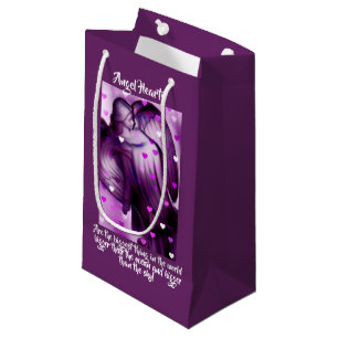 Purple Angel With Hearts Small Gift Bag
