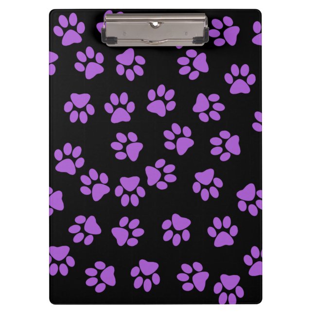 Purple Animal Footprints Clipboard (Front)