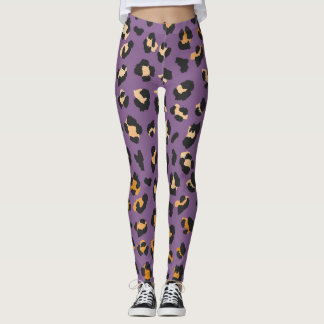 purple animal print leggings