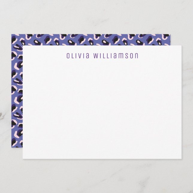 Purple Animal Print  pattern Card (Front/Back)