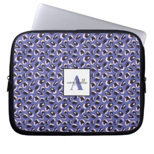 Purple Animal Print Personalised Laptop Sleeve