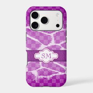 Purple animal print styled monogram