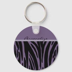 Purple Animal Print Template Keychain