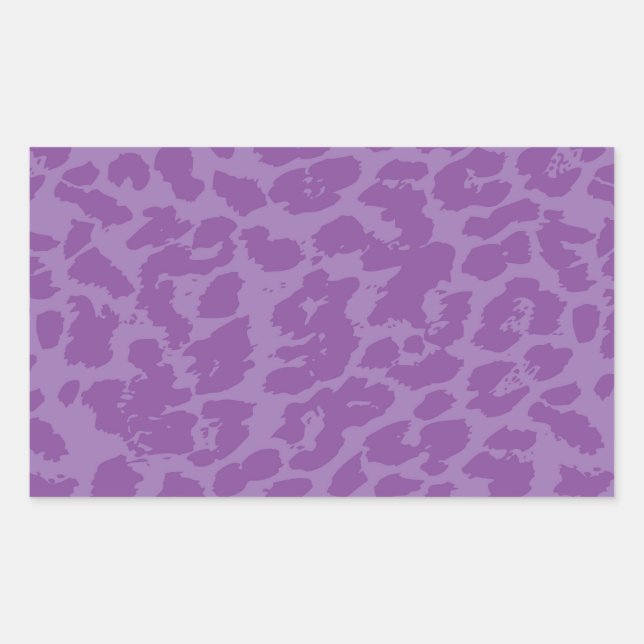 Purple Animal Spots Rectangular Sticker (Front)