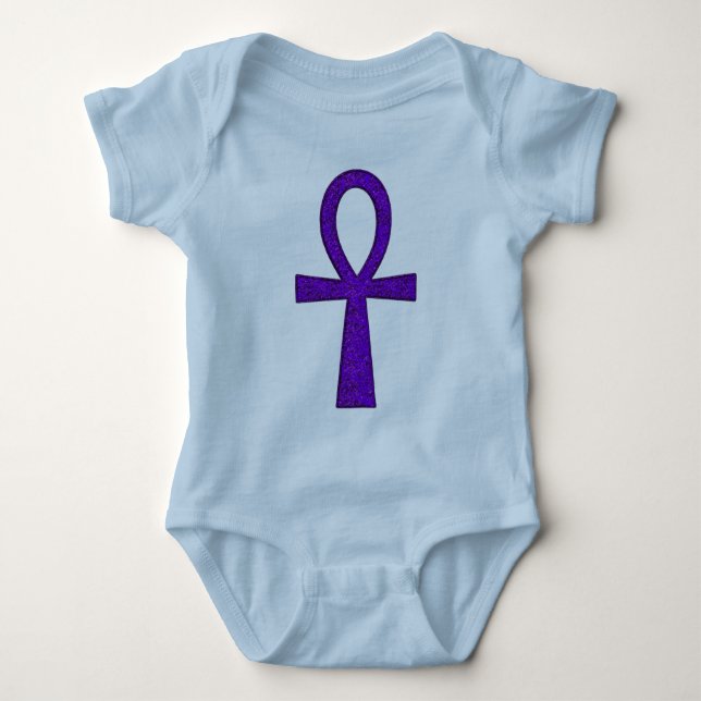 Purple Ankh Baby Baby Bodysuit (Front)