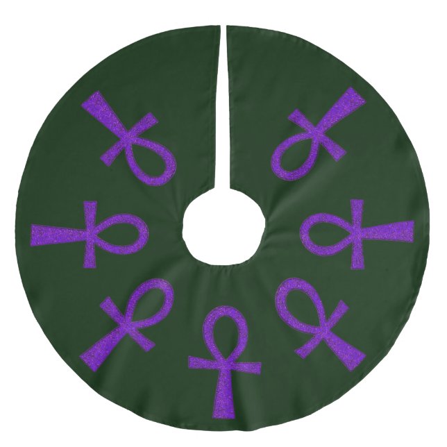 Purple Ankh Brushed Polyester Tree Skirt (Front)