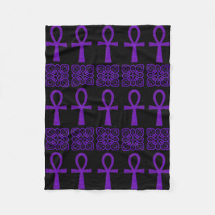 Purple Ankh Fleece Blanket