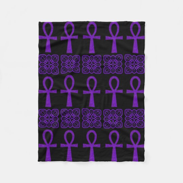 Purple Ankh Fleece Blanket (Front)