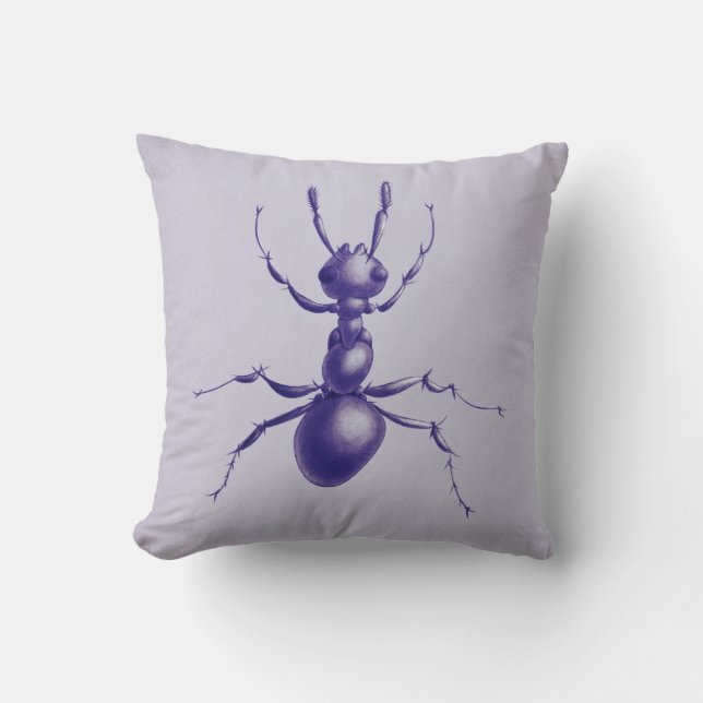 Purple Ant Bug Insect Digital Art Cushion (Front)