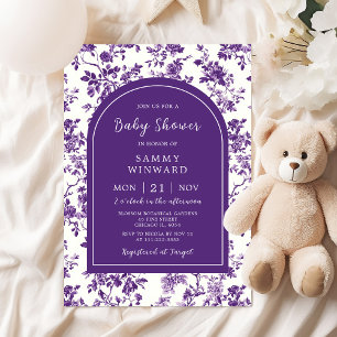 Purple Antique Chinoiserie Baby Shower Invitation