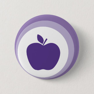 purple apple 6 cm round badge