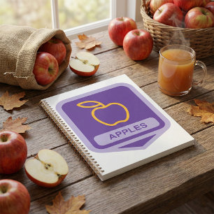 Purple Apple Badge Design Fruit Lover Planner