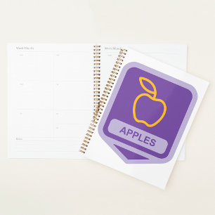 Purple Apple Badge Design Fruit Lover Planner