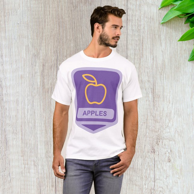 Purple Apple Badge Design Fruit Lover  T-Shirt (Creator Uploaded)