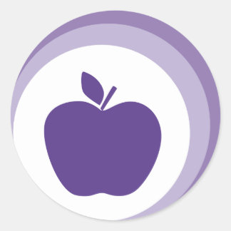 purple apple classic round sticker