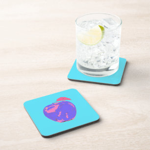Purple Apple Pop Art Coaster
