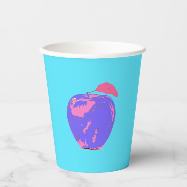 Purple Apple Pop Art Paper Cups (Front)