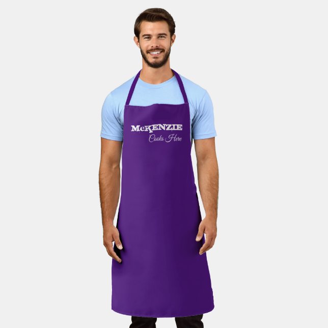 Purple Apron with Text (Worn)