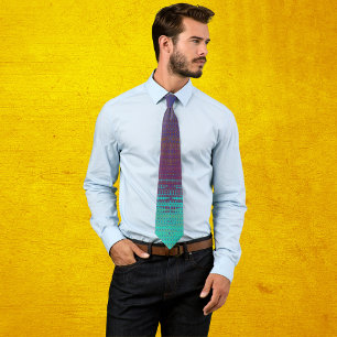 Purple aqua abstract contemporary tie