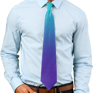 Purple Aqua Gradient Ombre Tie