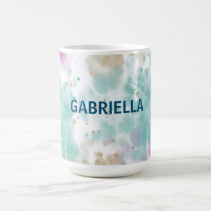 Purple Aqua Mint Pink Cream Abstract Coffee Mug