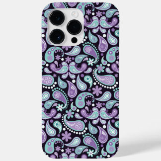 PURPLE & AQUA PAISLEY PATTERNS Case-Mate iPhone 14 PRO MAX CASE