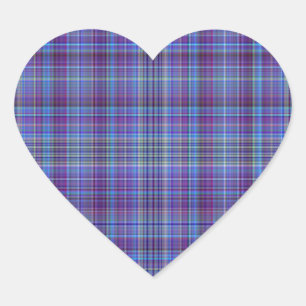 Purple Aqua Plaid Sticker