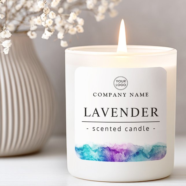 Purple aqua watercolor custom logo product label (Purple aqua watercolor custom logo product label)