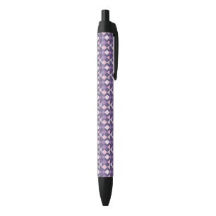 Purple Arabic Geometric Pattern Black Ink Pen