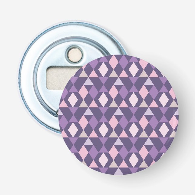 Purple Arabic Geometric Pattern Bottle Opener (Front)