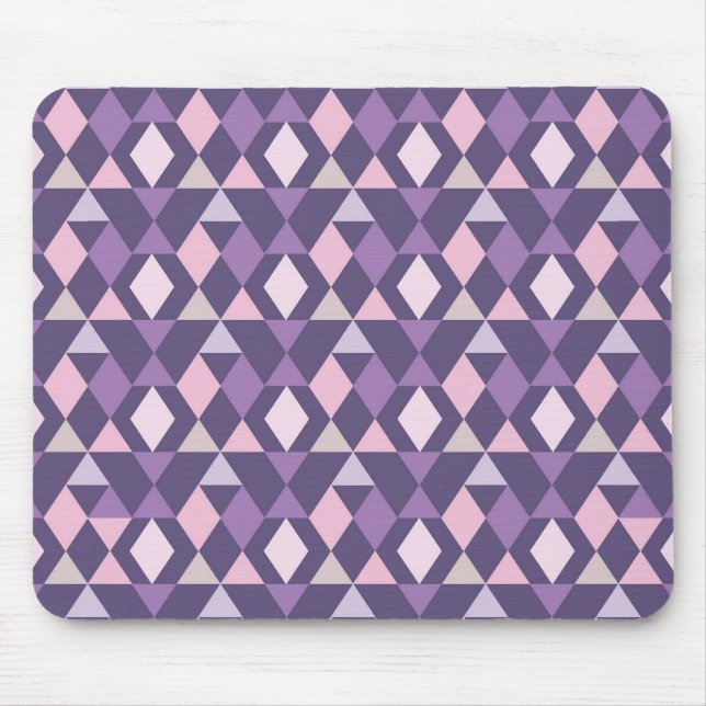 Purple Arabic Geometric Pattern Mouse Pad (Front)