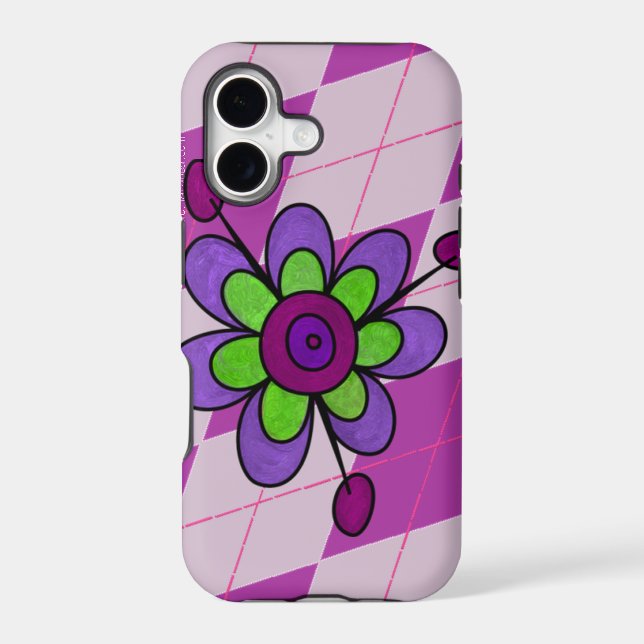 Purple Argyle & Flower (Back)
