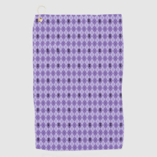 Purple argyle golf towel