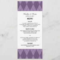 Purple Argyle Wedding Menu