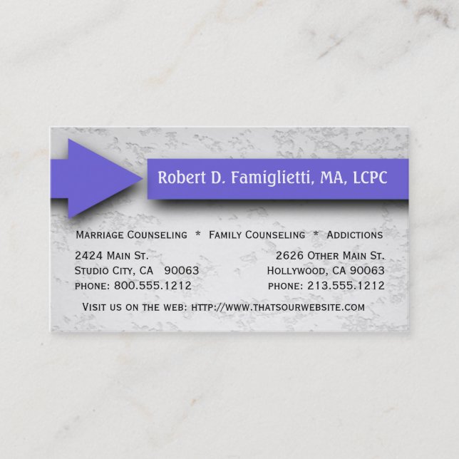 Purple Arrow Counseling Service Business Card (Front)