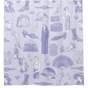 purple art deco 1920s flapper glamour feminine  shower curtain