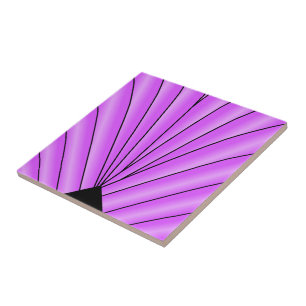 Purple Art Deco Design Ceramic Tile