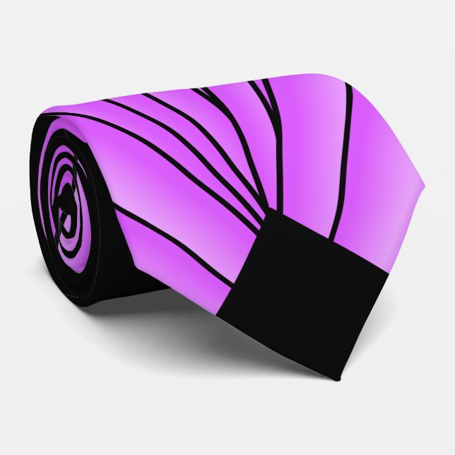 Purple Art Deco Design Tie (Rolled)