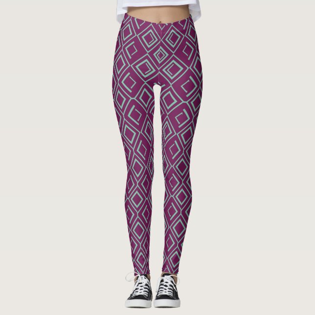 Purple Art Deco  Leggings (Front)