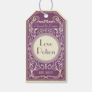 Purple art deco love potion apothecary label