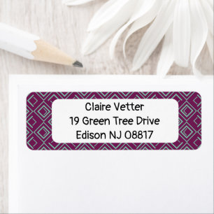 Purple Art Deco  Return Address Label